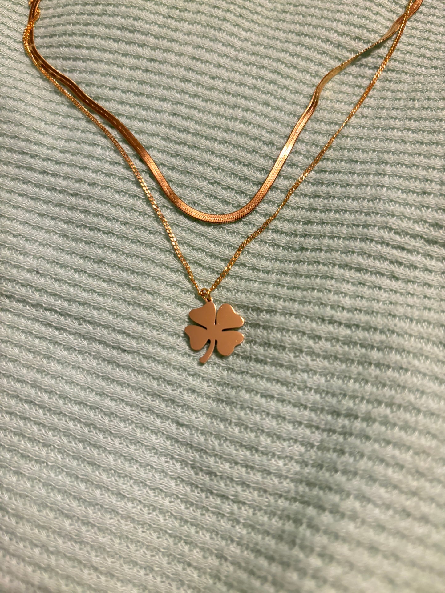 Layered clover necklace