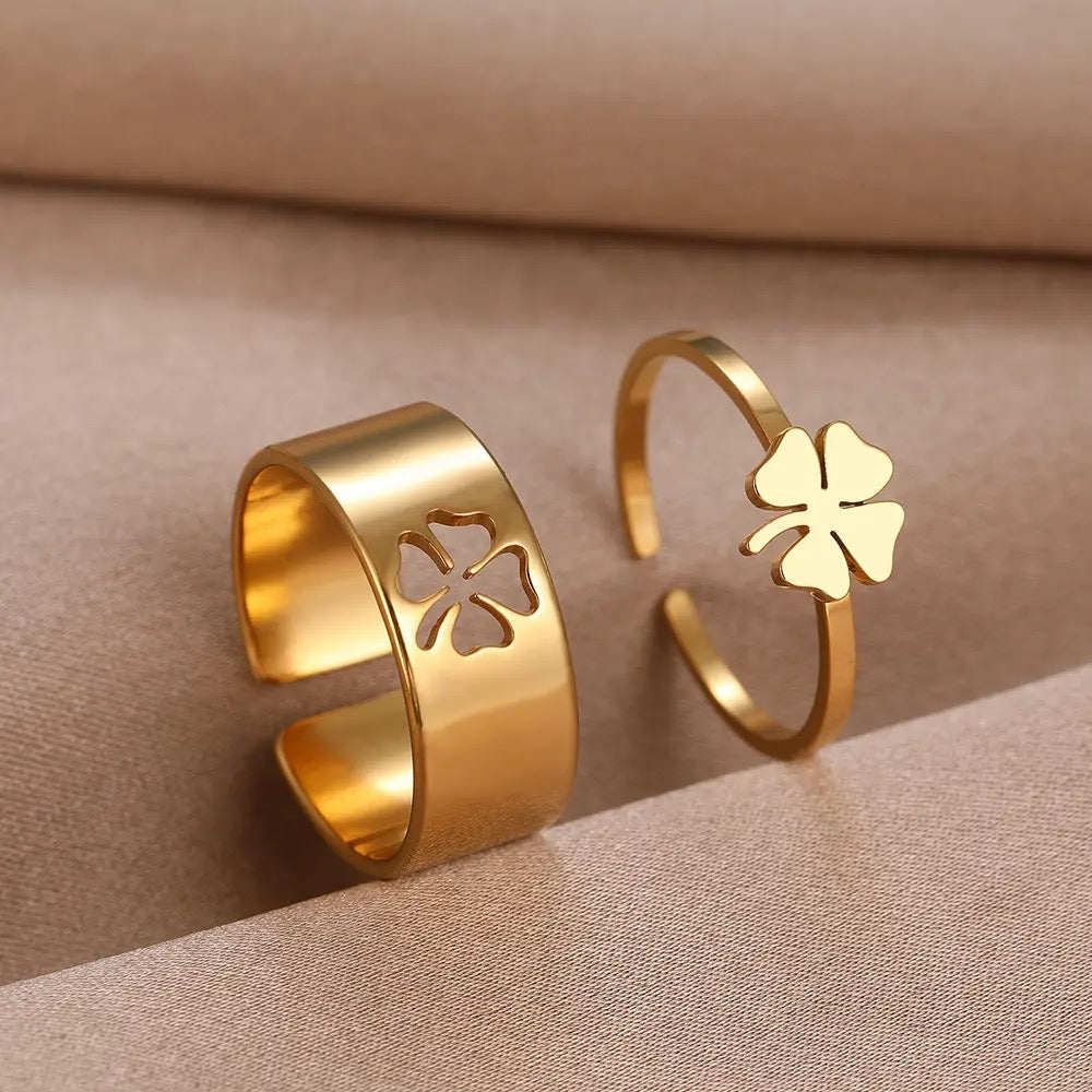 Lucky Clover Ring Set