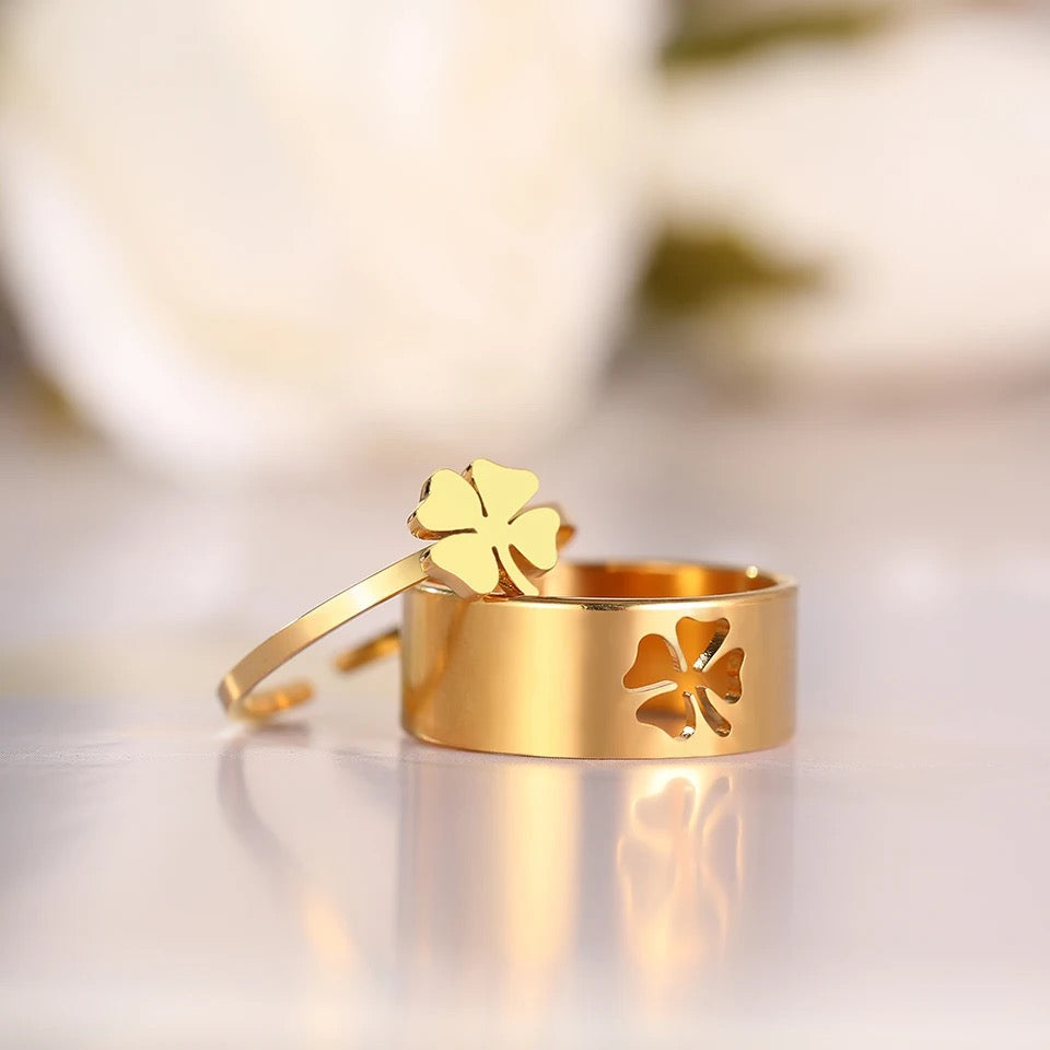 Lucky Clover Ring Set