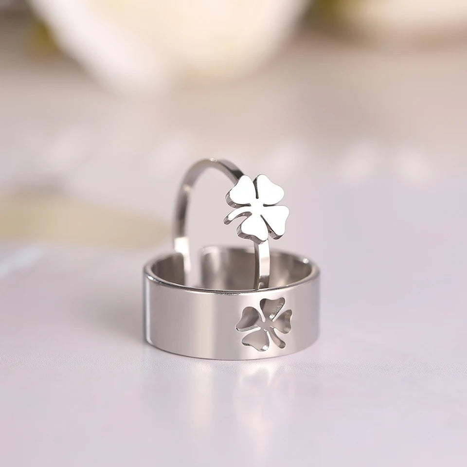 Lucky Clover Ring Set