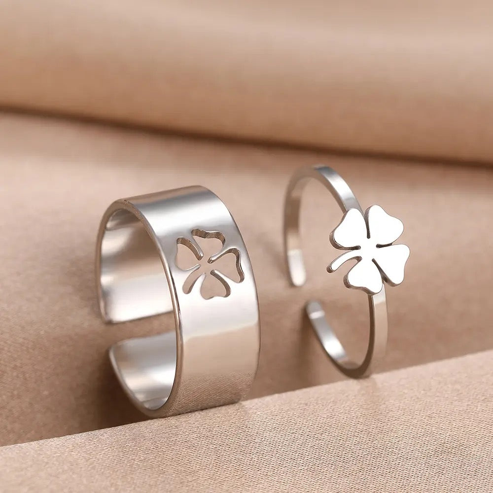 Lucky Clover Ring Set