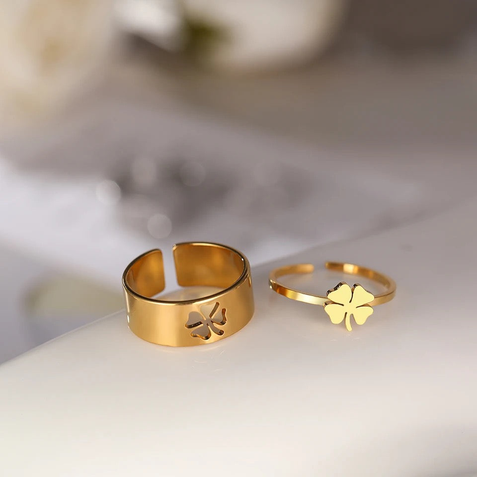 Lucky Clover Ring Set